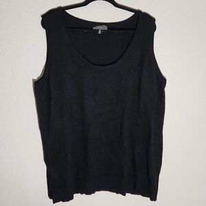 Twiggy London Womens Sweater Size 3X Sleeveless Black Angora Rabbit Fur Blend